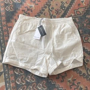 Embroidered Smiley Face Shorts